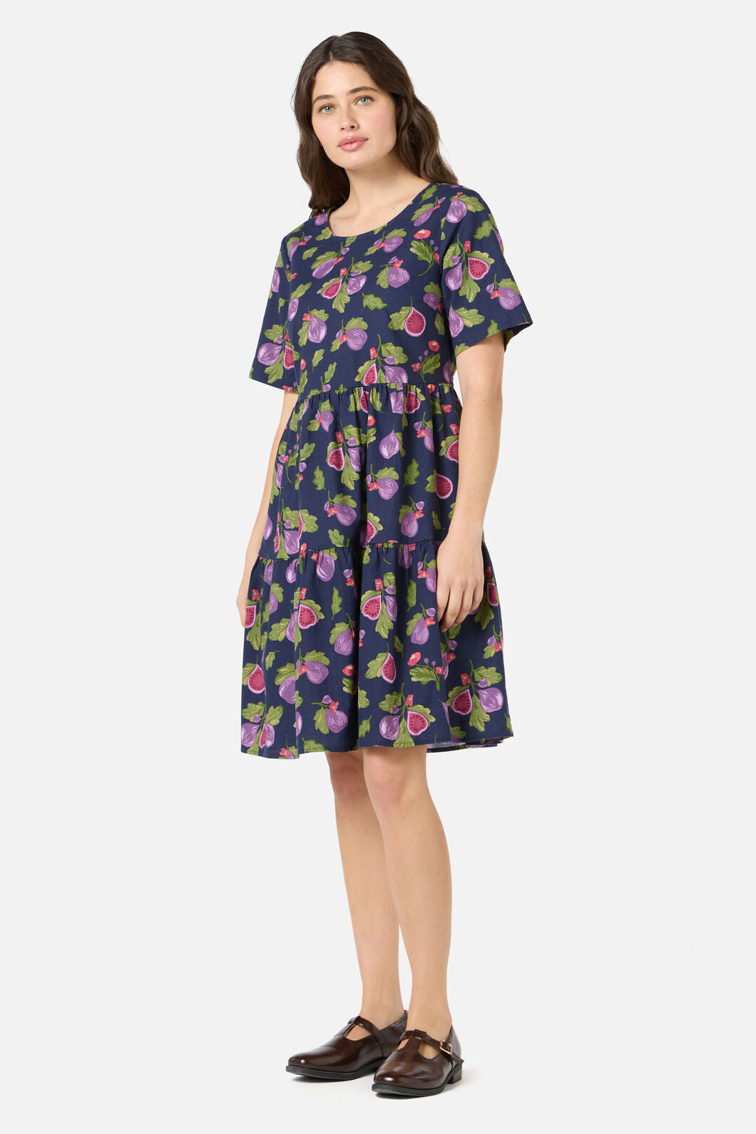 Fig Tiered Cotton Smock Dress