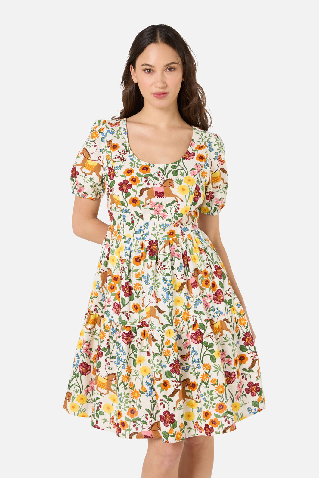 Fancy Horses Tiered Mini Dress