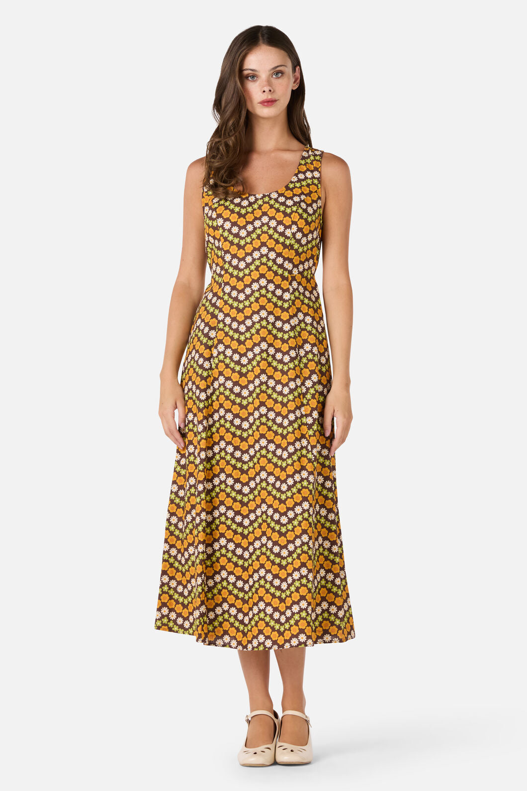 Sally Retro Midi Dress