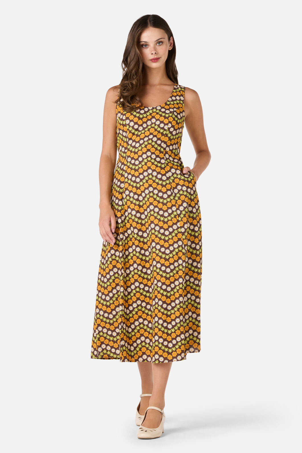 Sally Retro Midi Dress