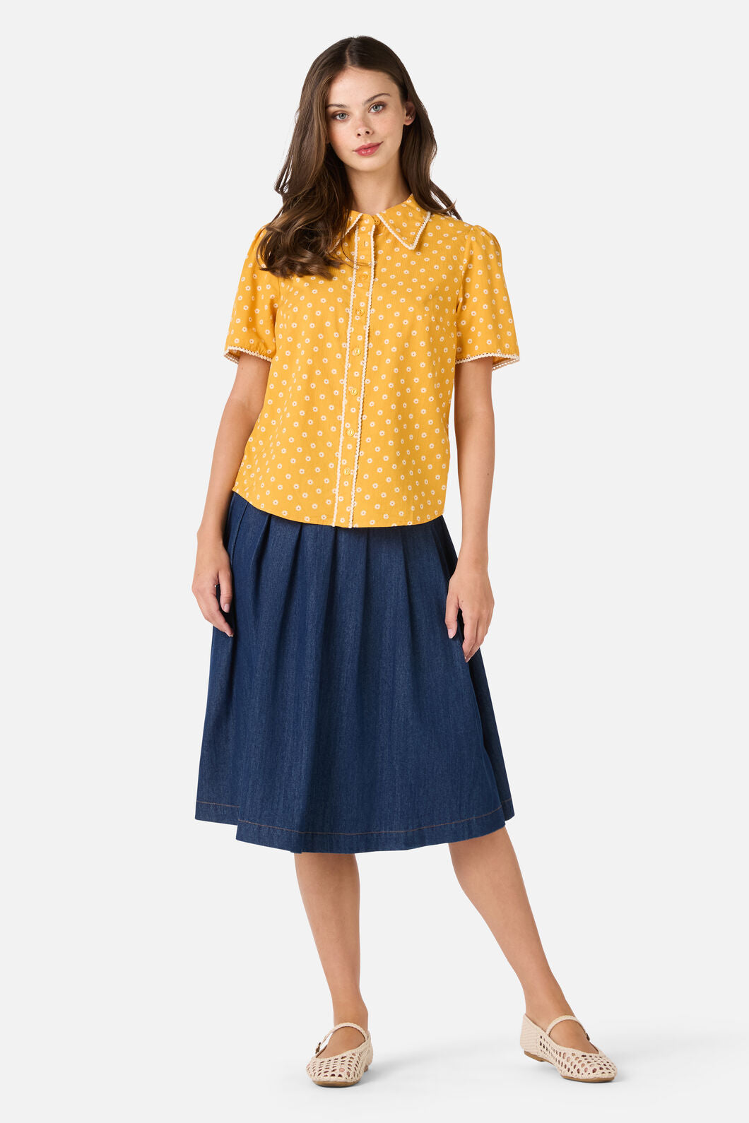 Ditsy Daisy Retro Blouse