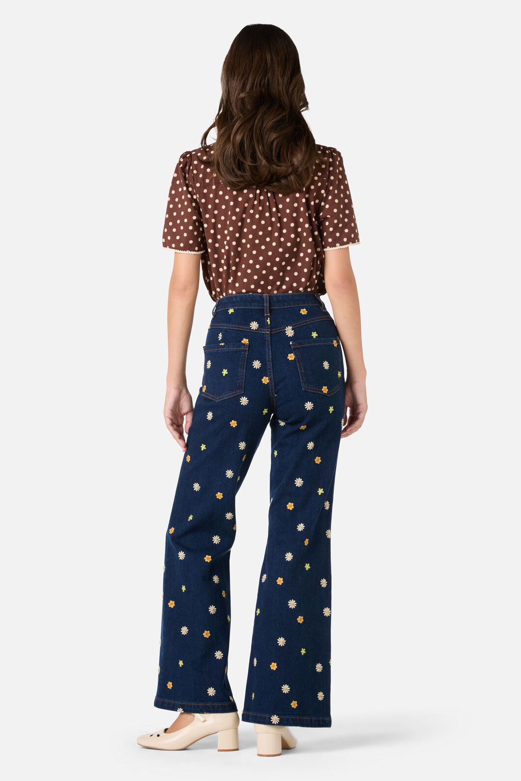 Ditsy Daisy Flared Jeans