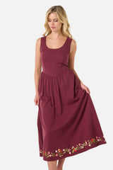 Apple & Robin Embroidered Midi Dress