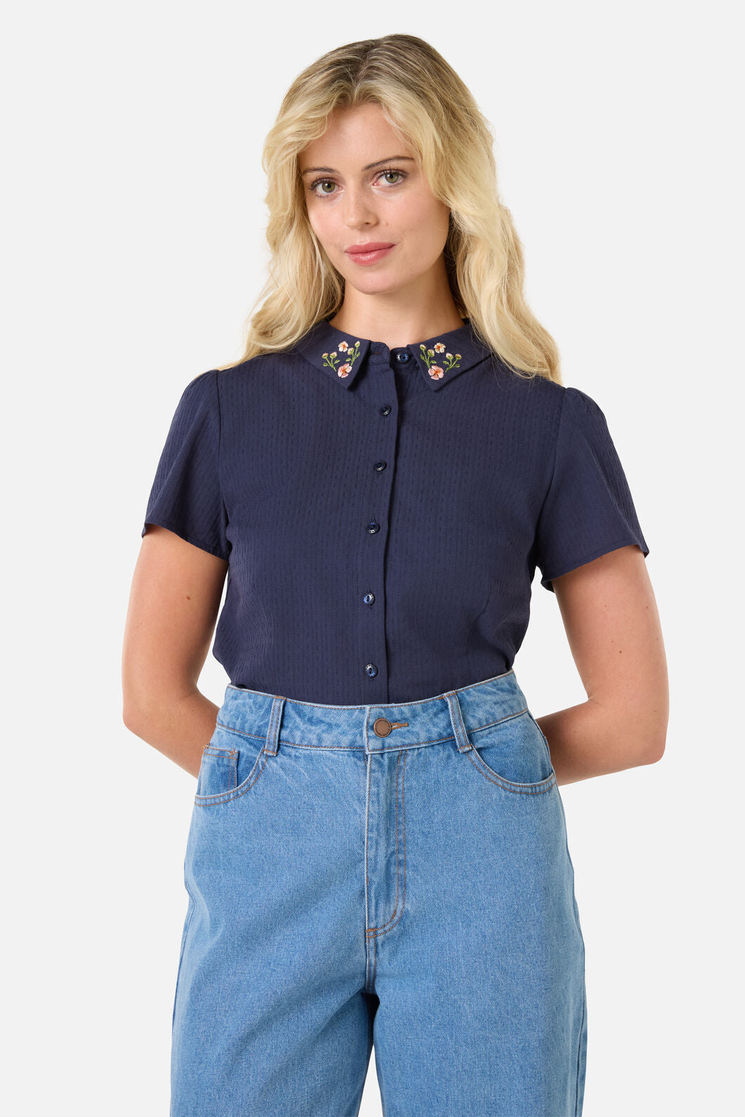 Polly Embroidered Collar Blouse