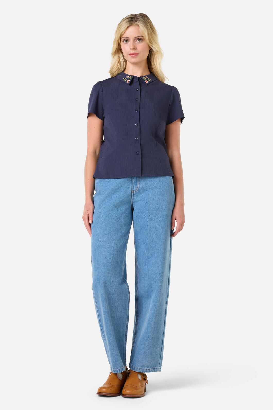 Polly Embroidered Collar Blouse