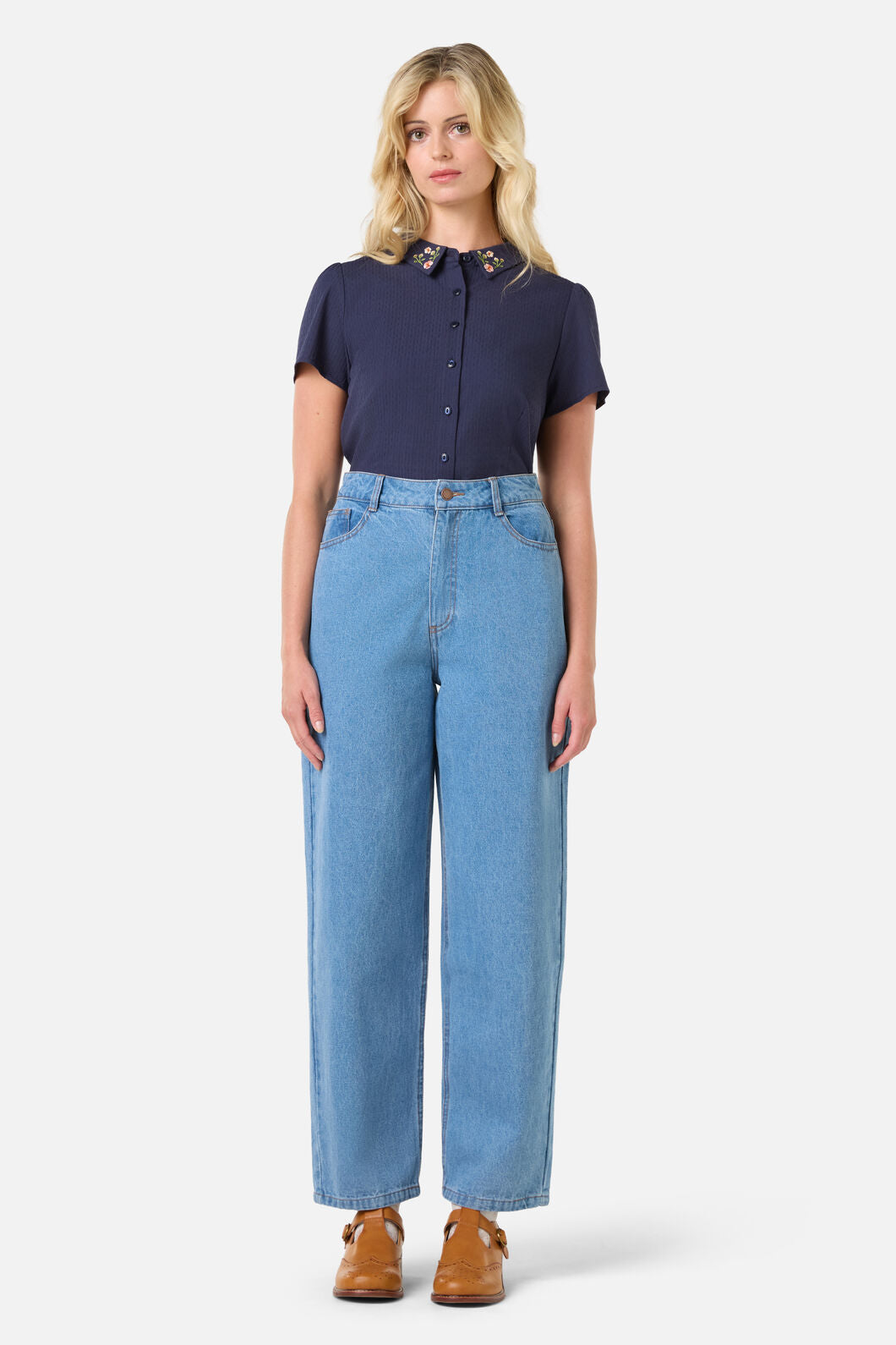 Polly Embroidered Collar Blouse