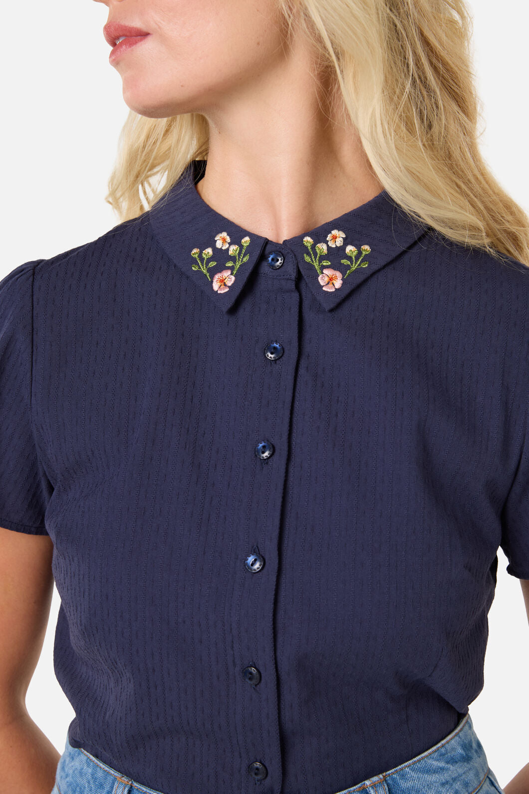 Polly Embroidered Collar Blouse