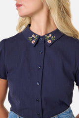 Polly Embroidered Collar Blouse