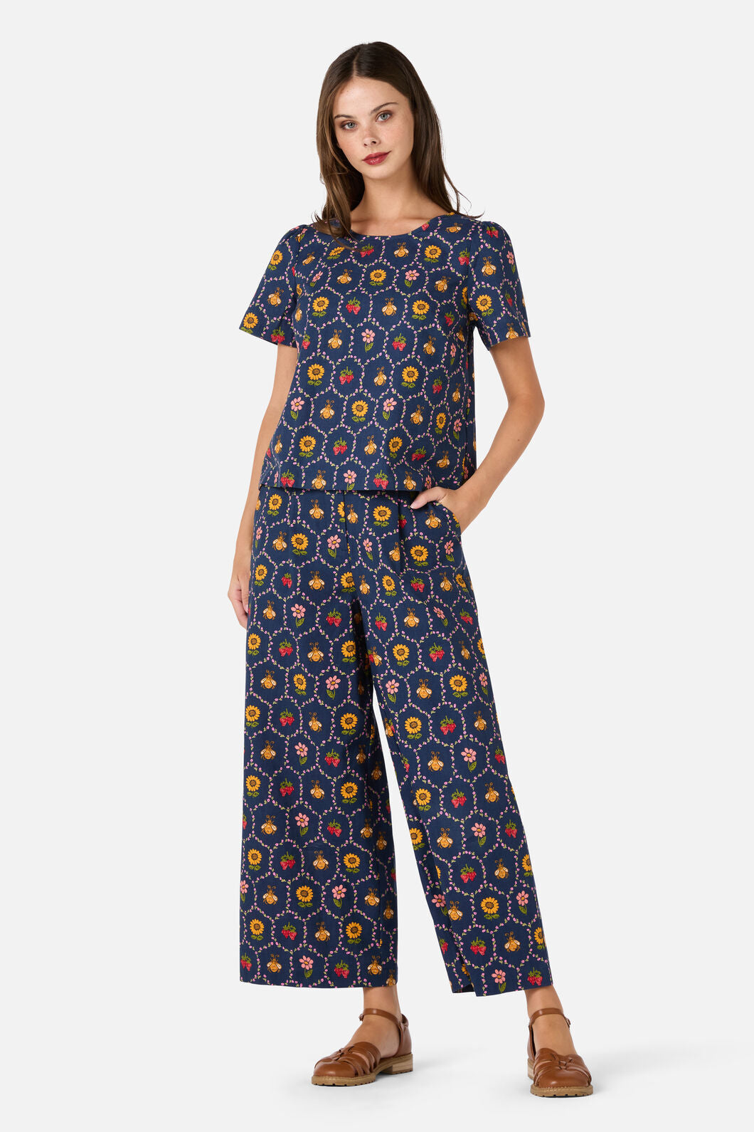Honey Bee Hive Wide Leg Pant