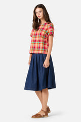 Piper Check Short Sleeve Top