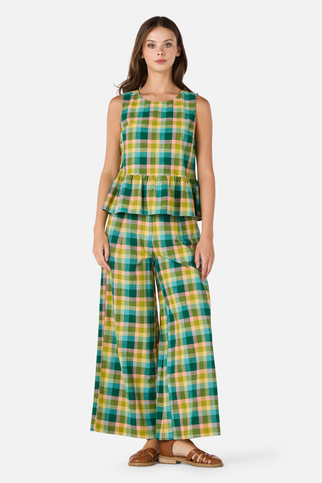 Piper Check Peplum Top