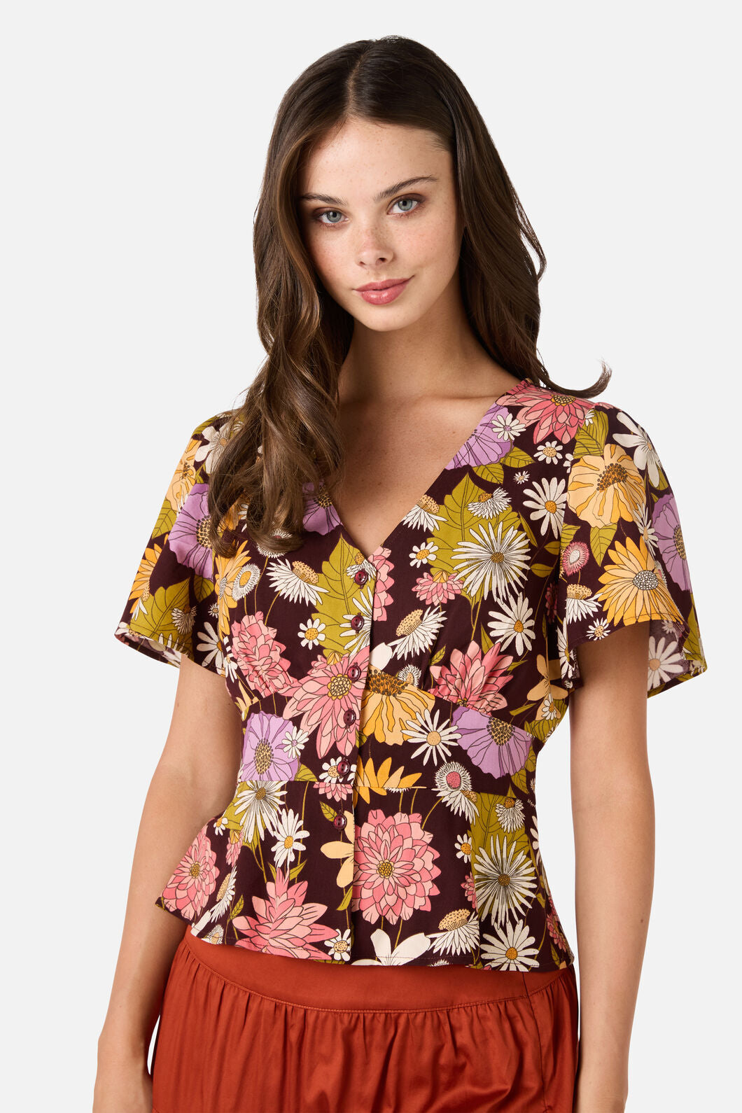 Leonie Floral Top with Tie Back