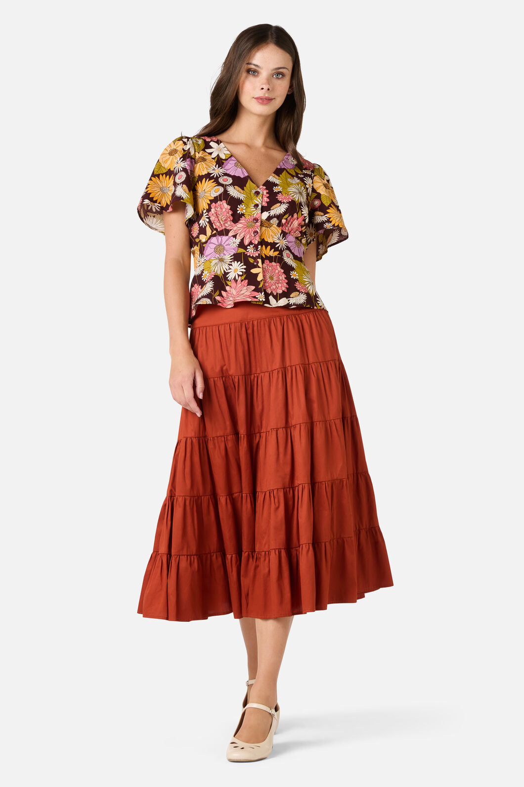 Leonie Floral Top with Tie Back