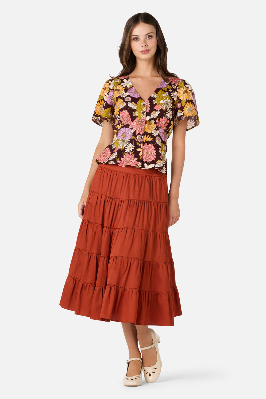 Leonie Floral Top with Tie Back