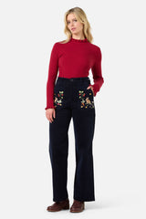 Lola Rabbit Embroidered Corduroy Pants