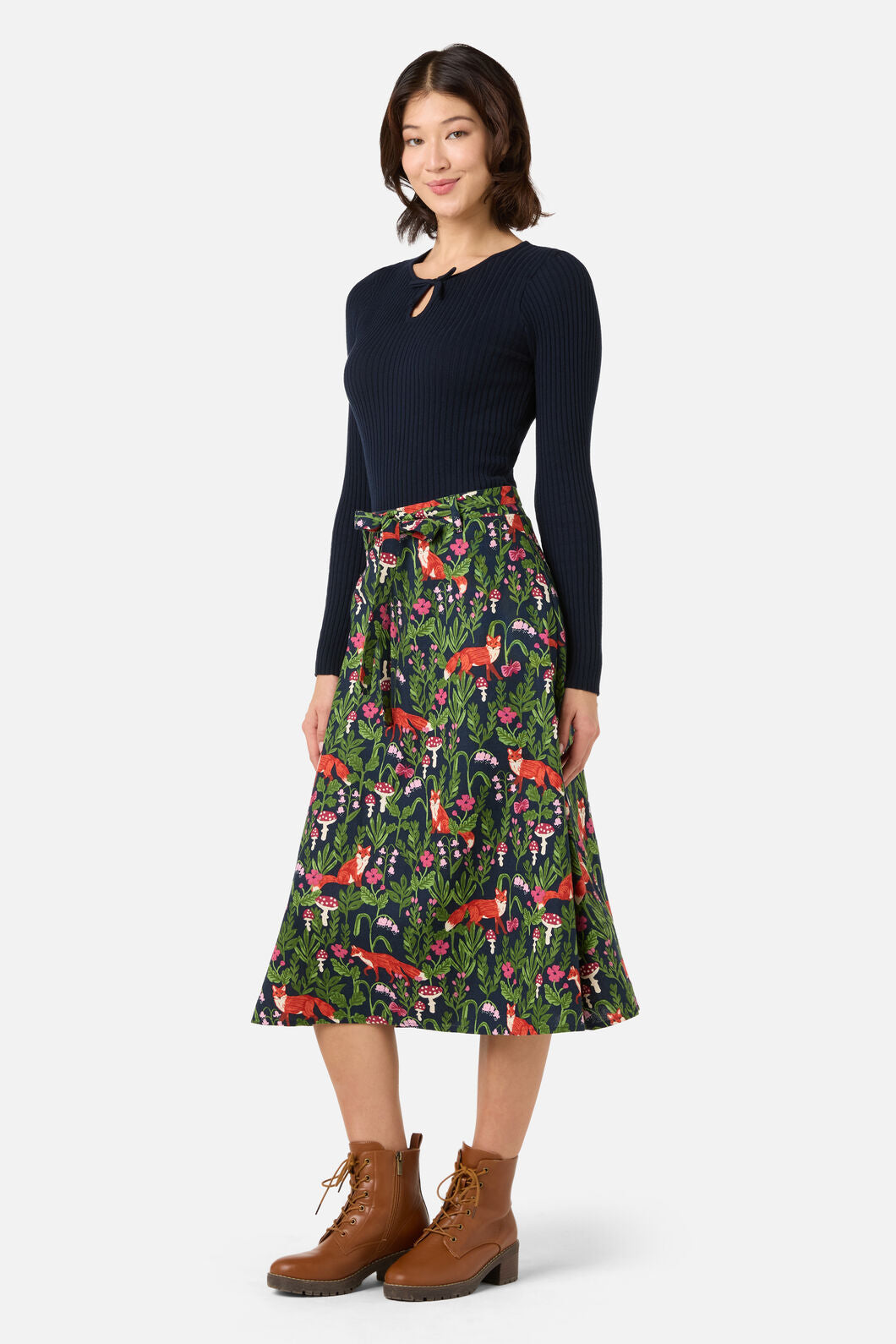 Fancy Foxes Midi Skirt
