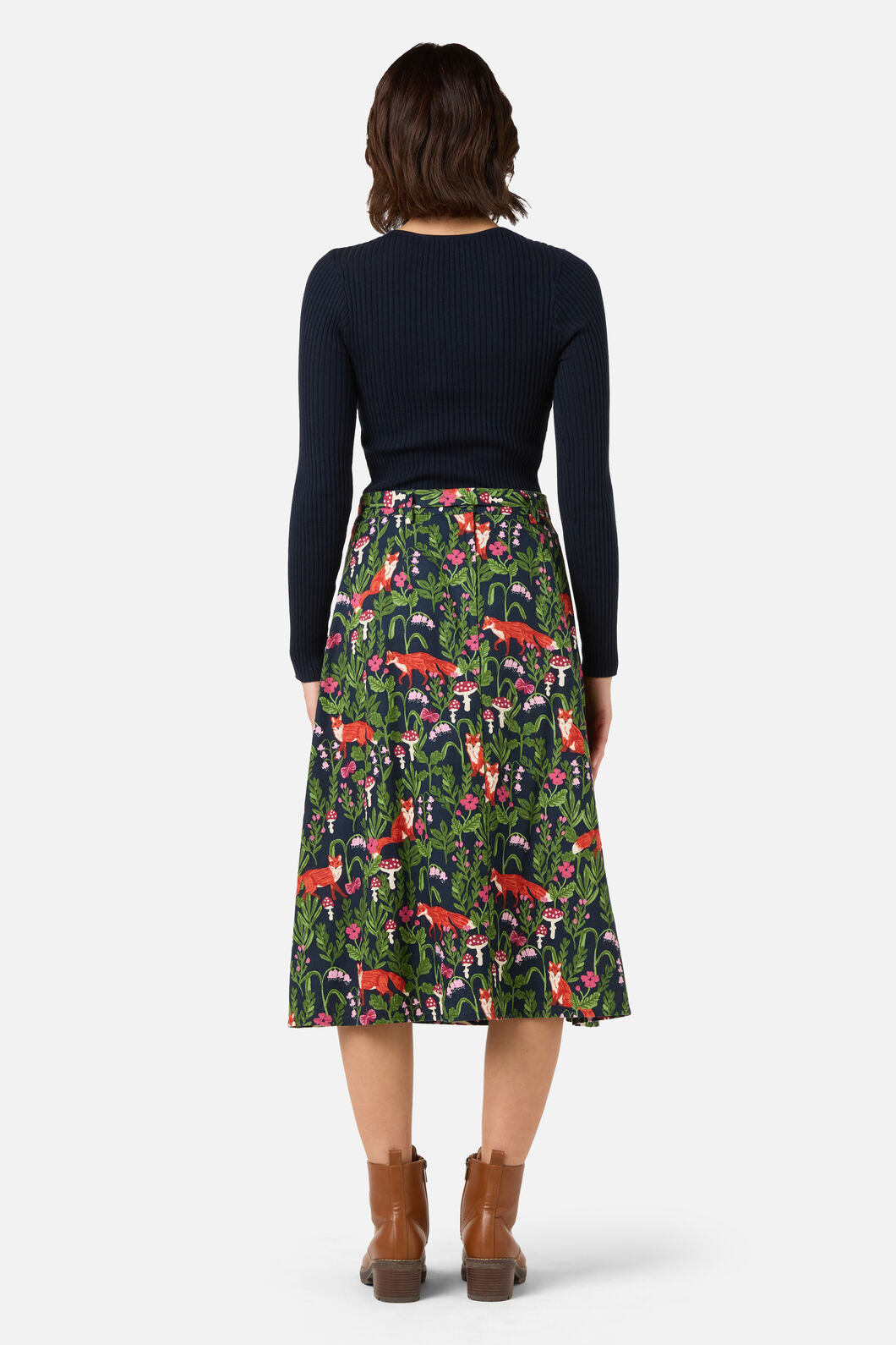 Fancy Foxes Midi Skirt