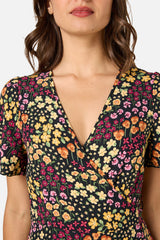 Iris Ditsy Wrap Midi Dress