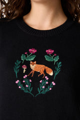 Fox Embroidered Sweater