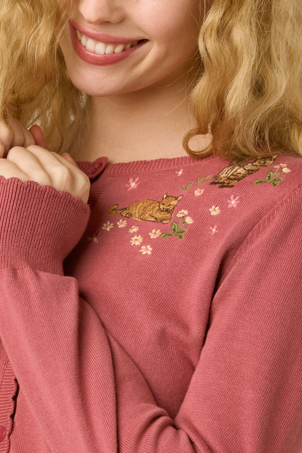 Cute Cats Embroidered Cardigan