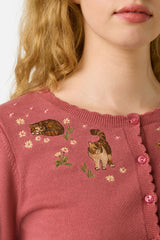 Cute Cats Embroidered Cardigan