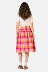 Maxine Check Midi Skirt 100% Cotton
