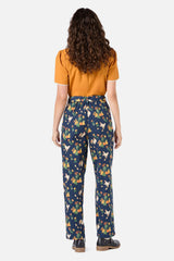 Chickens Print Tapered Cotton Pants