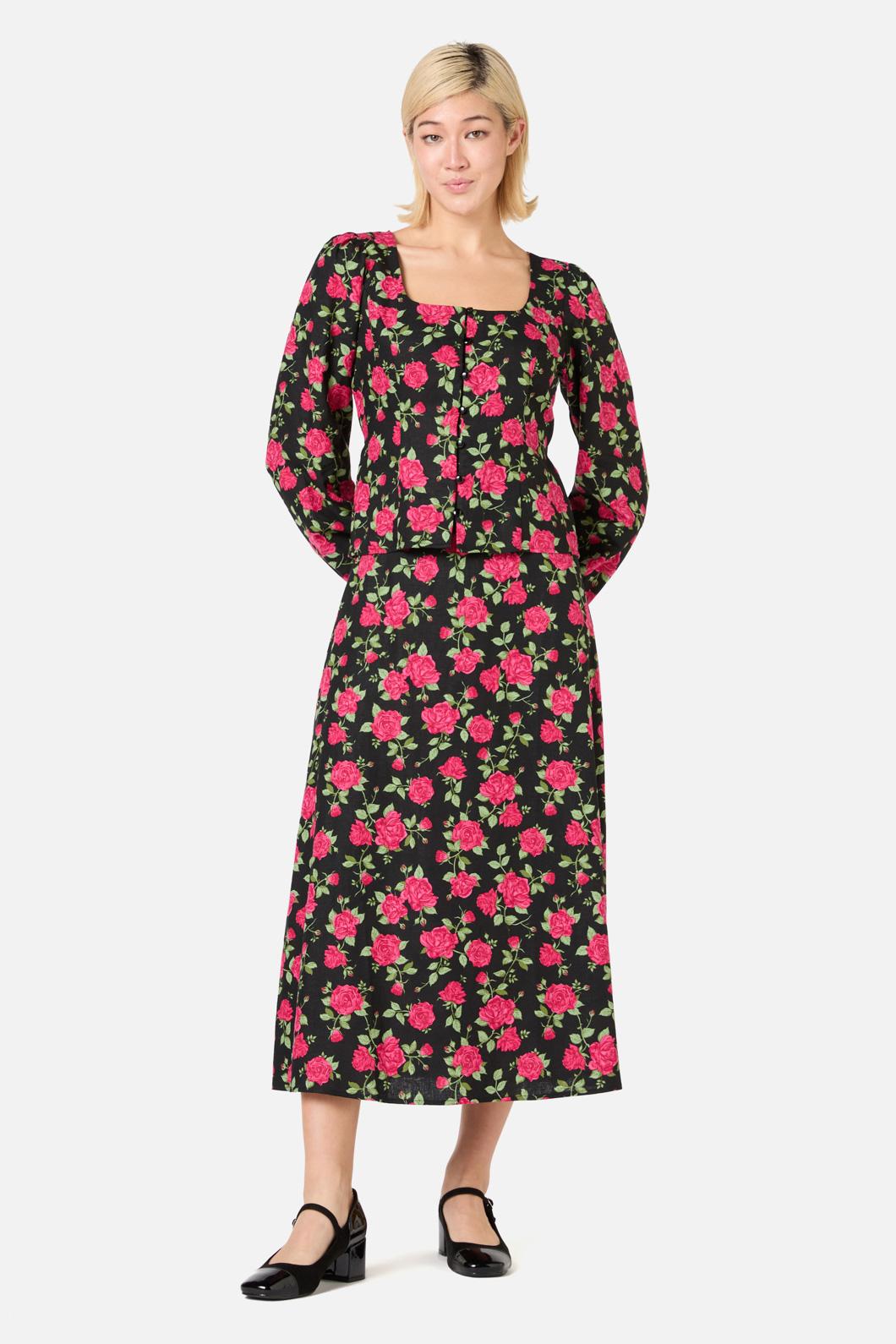 Winter Rose Midi Skirt