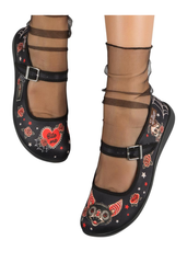 Chocolaticas® Dark Tattoo Women's Mary Jane Flat