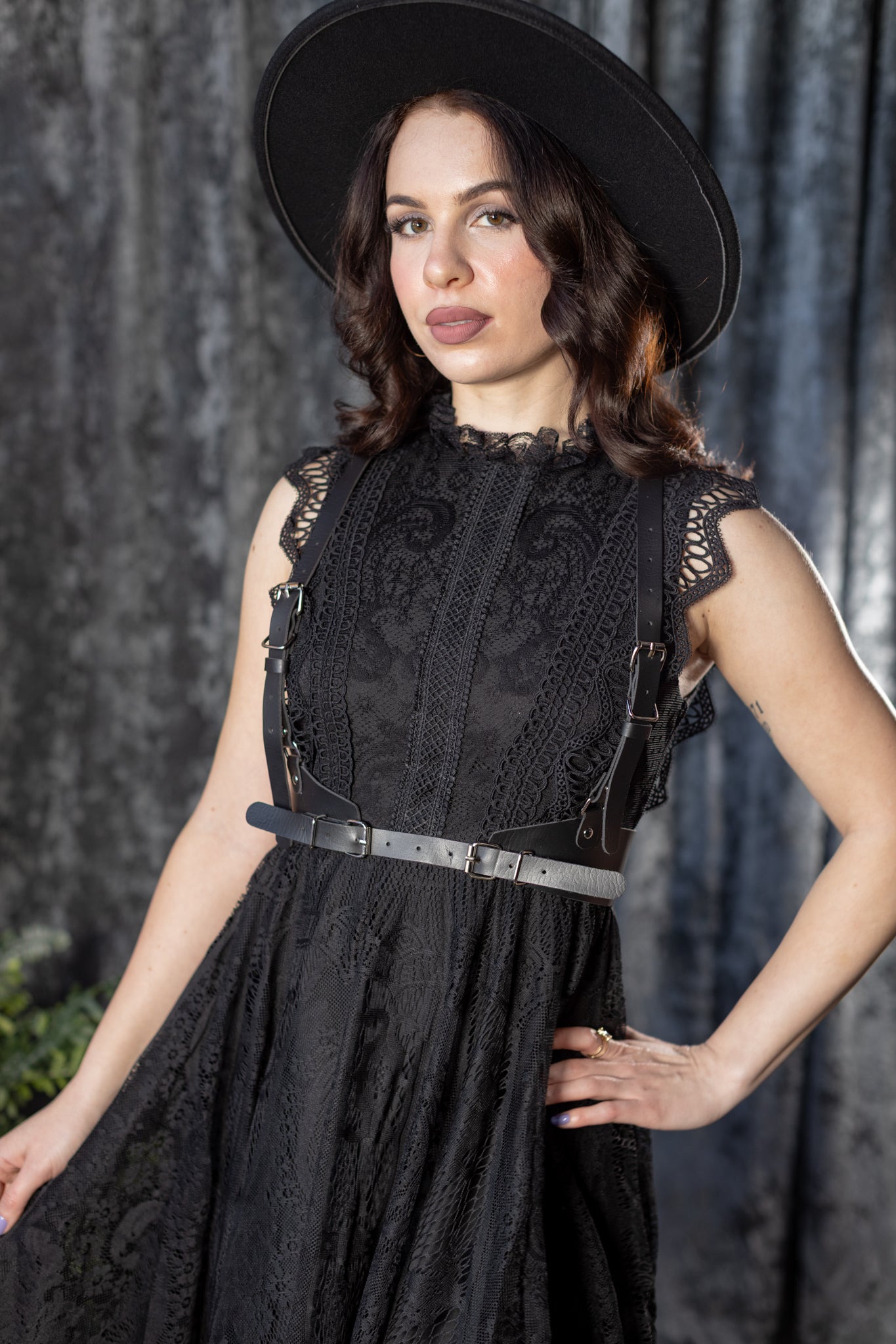 Arabella Gothic Lace Fit and Flare Dress