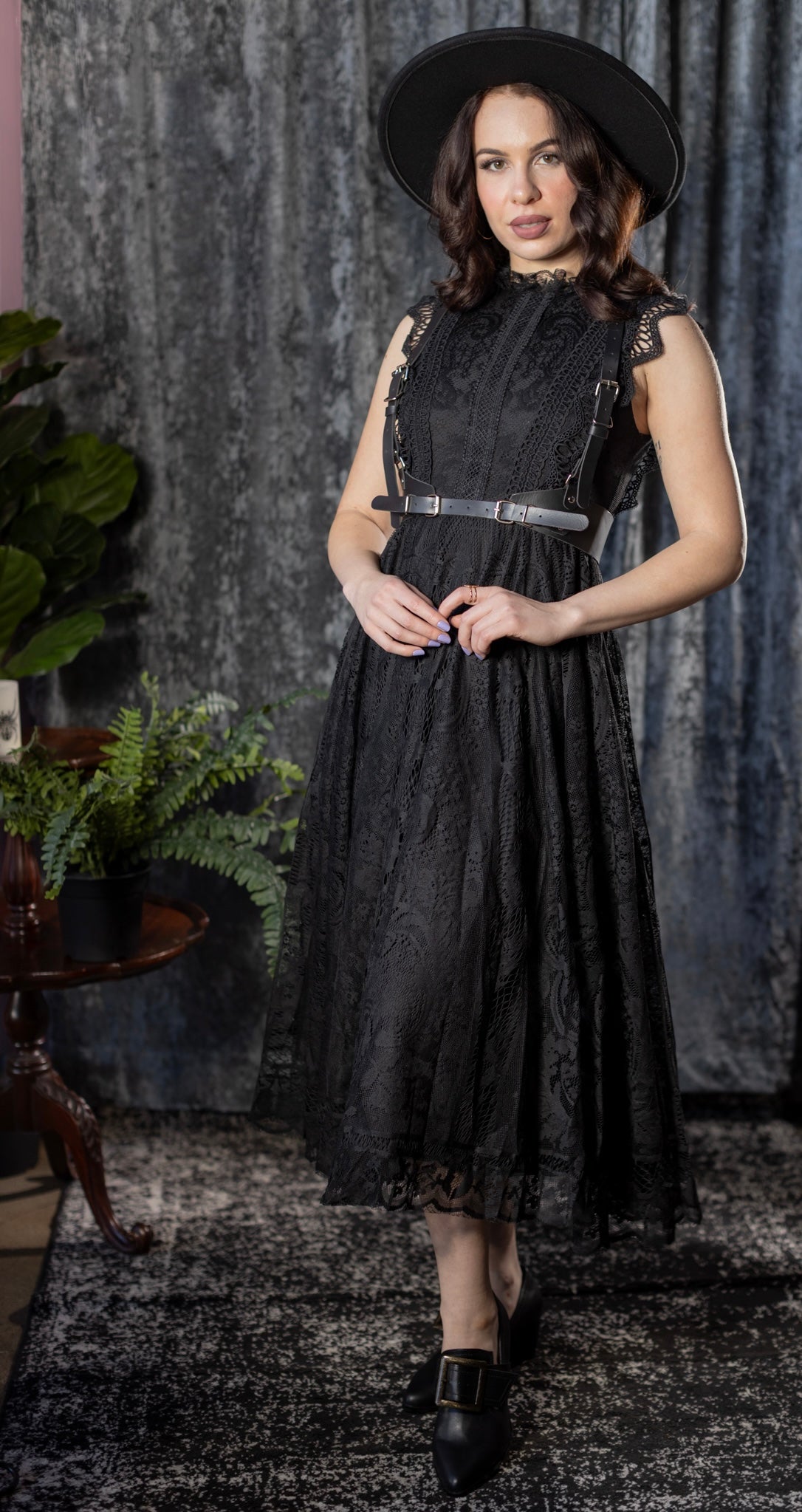 Arabella Gothic Lace Fit and Flare Dress