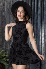 Thora Gothic Floral Romper Mini Dress