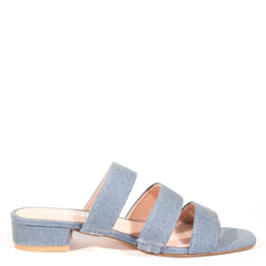 April Denim Sandal Mules