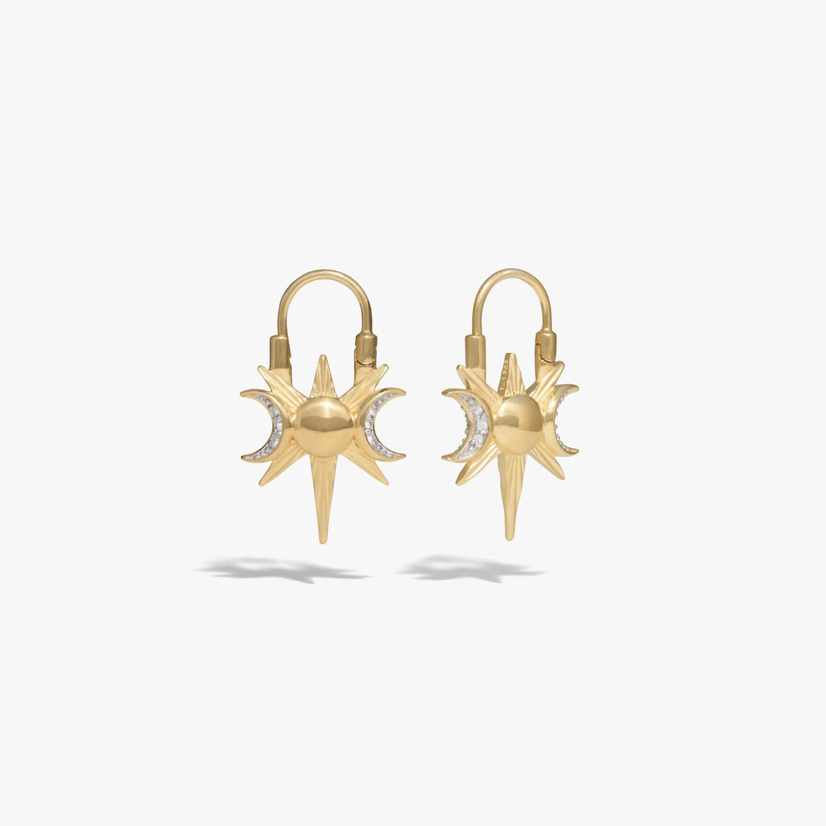 Spiked Triple Moon Huggie Earrings