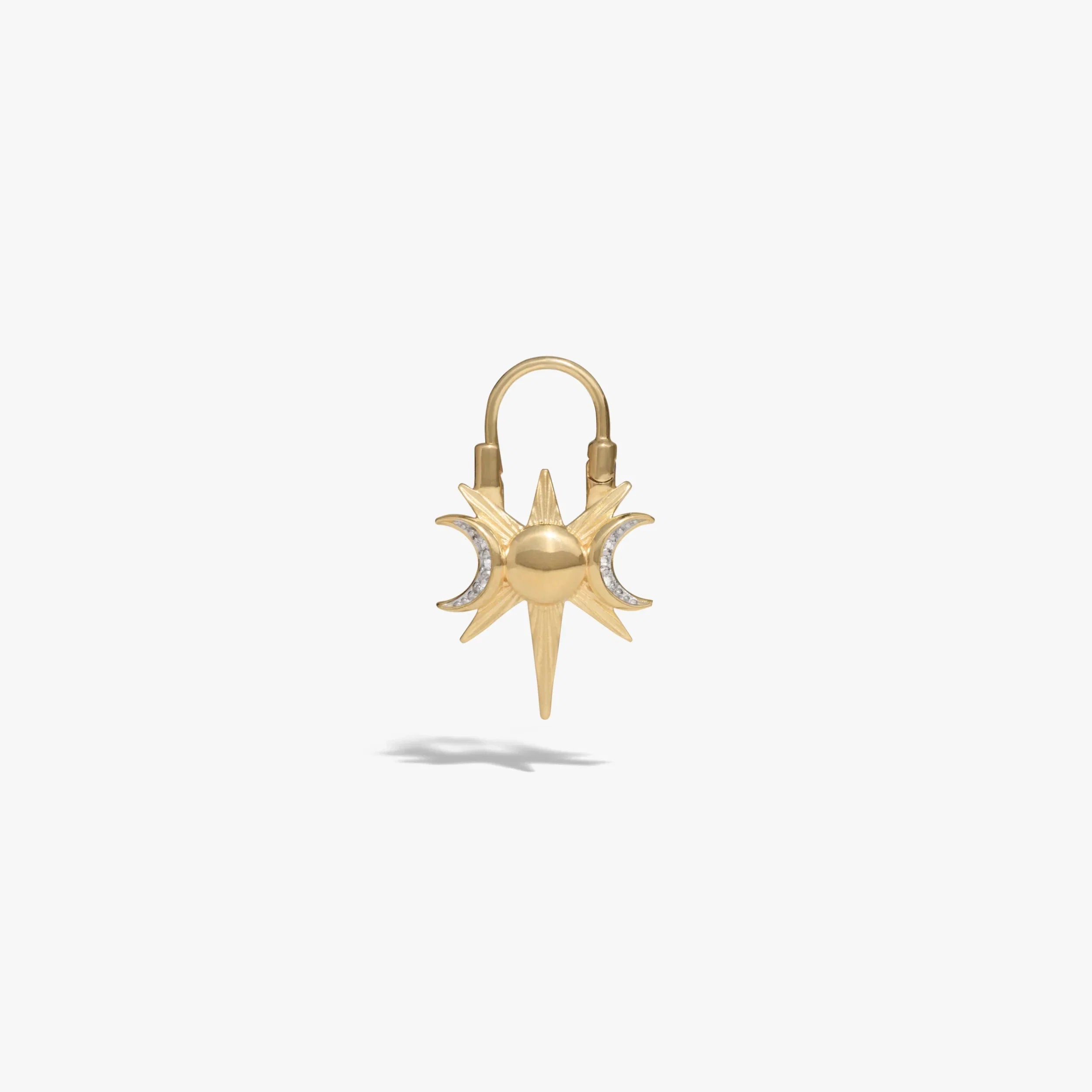 Spiked Triple Moon Huggie Earrings