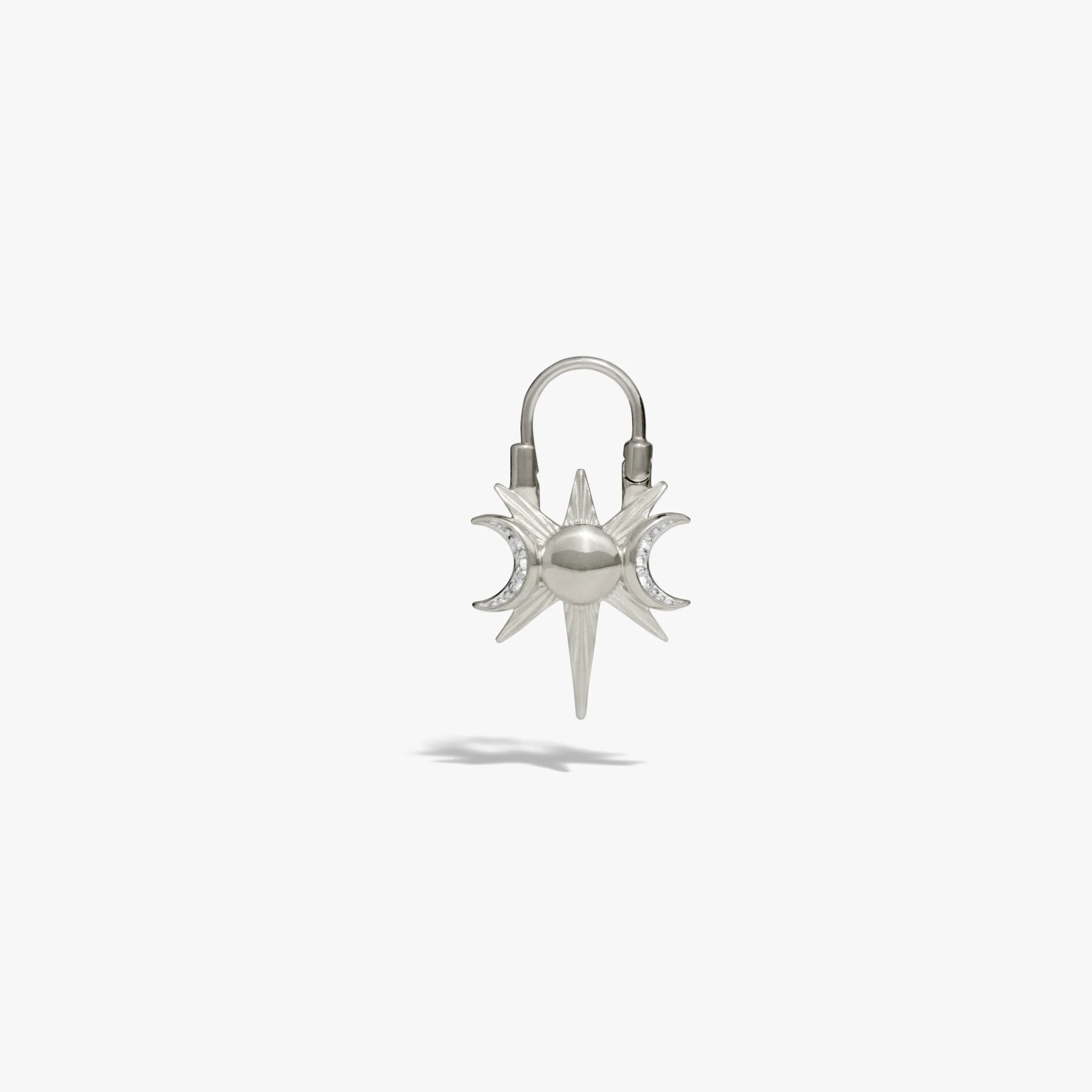 Spiked Triple Moon Huggie Earrings